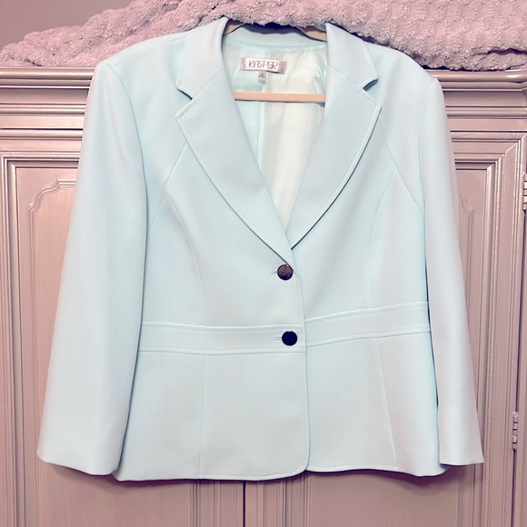 Kasper light aqua suit jacket - Picture 1 of 3
